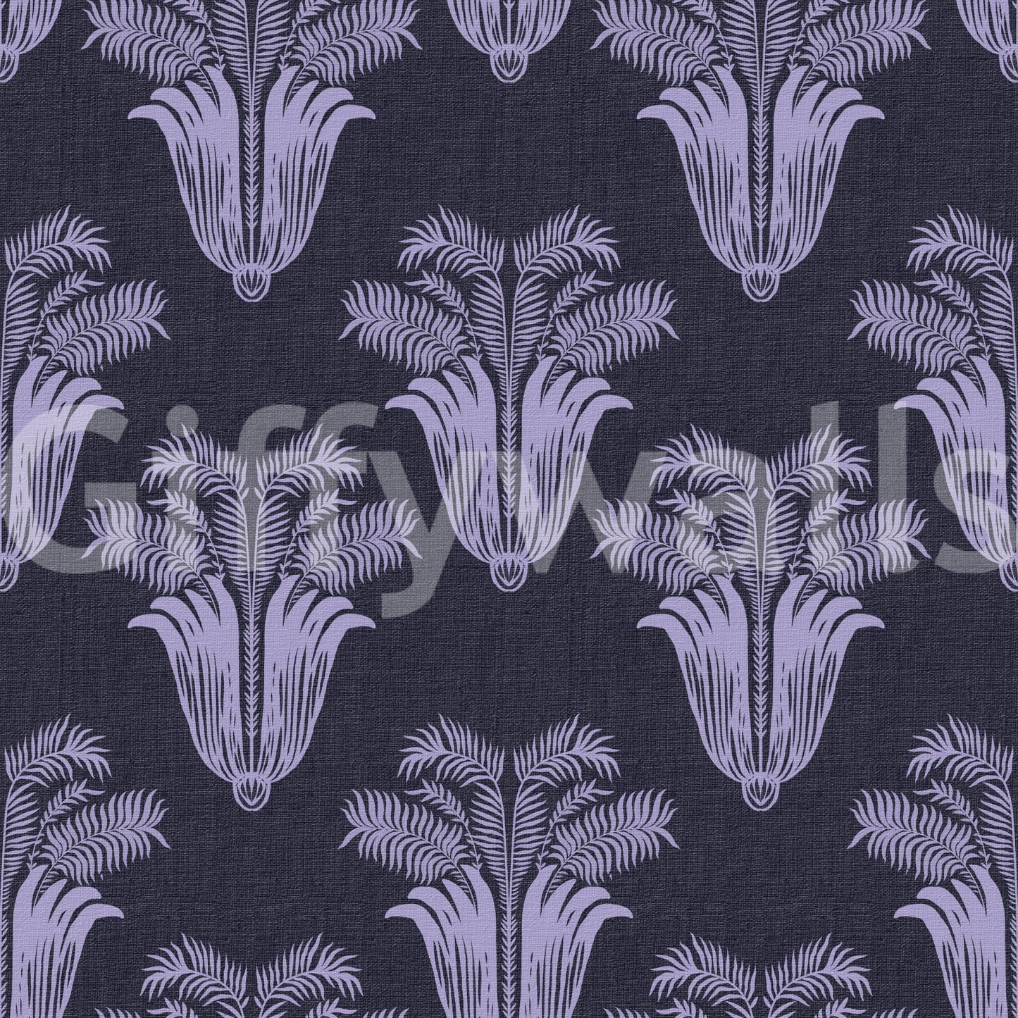 Moody Midnight Violet Botanical Wallpaper Wallpaper⁠