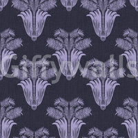 Moody Midnight Violet Botanical Wallpaper Wallpaper⁠
