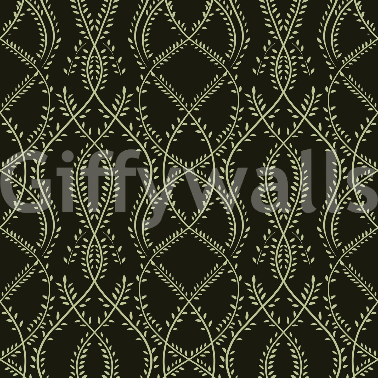 Midnight Sage Interlocking Vine Wallpaper Wallpaper⁠