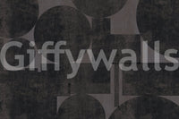 Industrial Charcoal Blocks & Circles Wallpaper Wall Mural