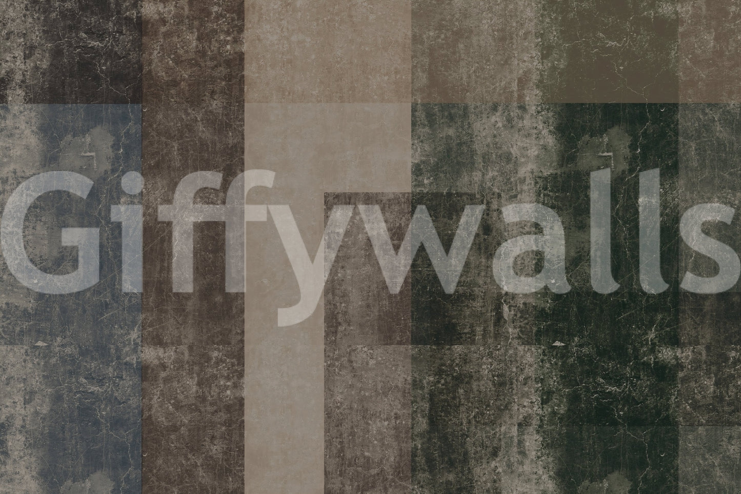 Deep navy grounds the lighter tan of this distressed color block wall mural, GD10864

