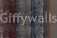 Muted industrial palette on a concrete block and rust wall mural GD10870
