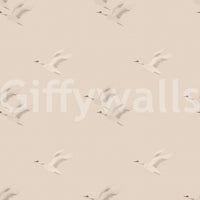 Serene Winged Flight Soft Ochre Pattern Wallpaper⁠