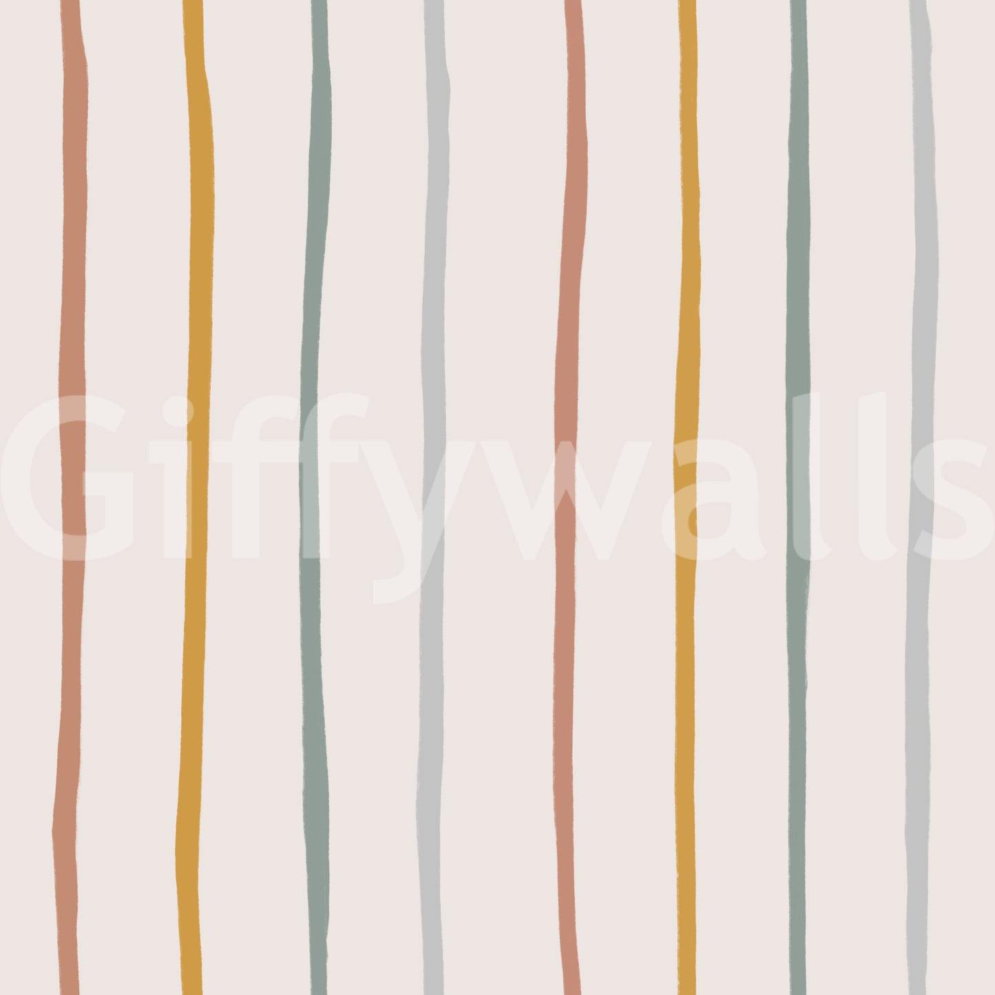 Whimsical Hand Drawn Vertical Stripes Wallpaper⁠