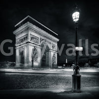 Midnight Paris Archways and Light Trails Wall Mural