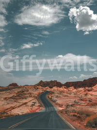 Winding Desert Highway Wall Mural