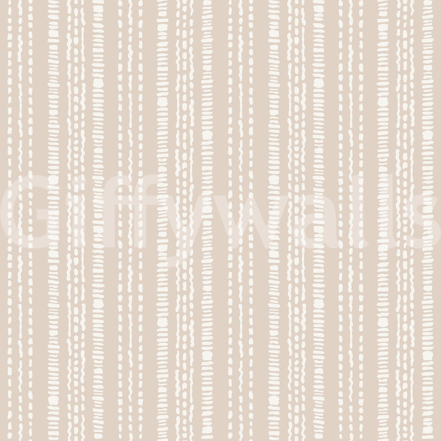 Subtle Creamy Beige Linear Motif Wallpaper⁠