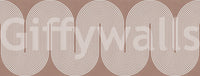 Padrão minimalista de linhas onduladas em terracota Wall Mural