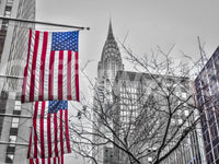 Patriotic Manhattan Cityscape Landmark Wall Mural