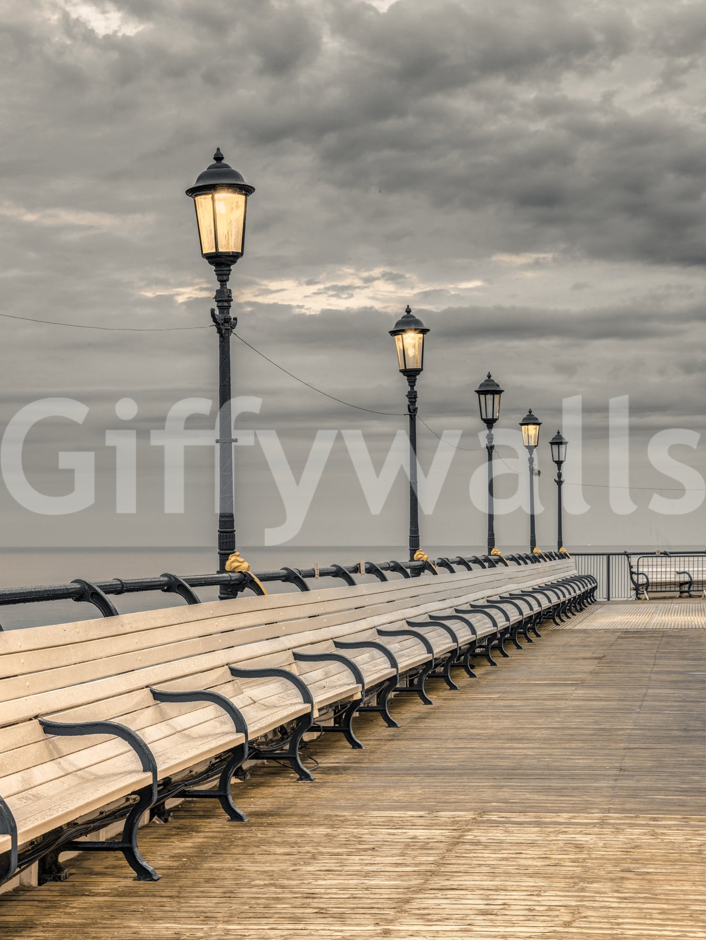Evening Boardwalk Perspective Wall Mural