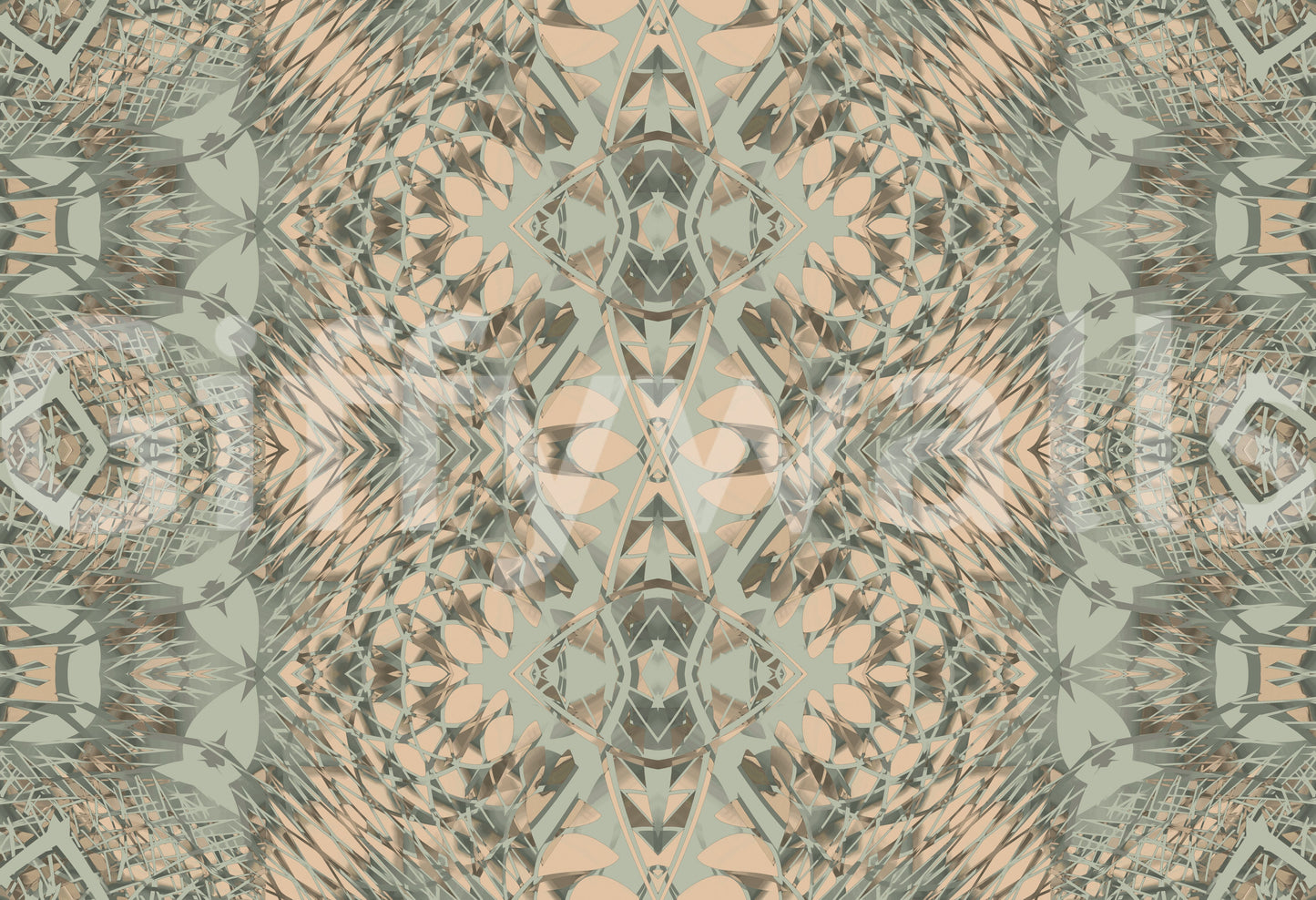 Peach & Sage Contemporary Abstract Botanical Wallpaper - AMBER DESIGN  Wallpaper⁠
