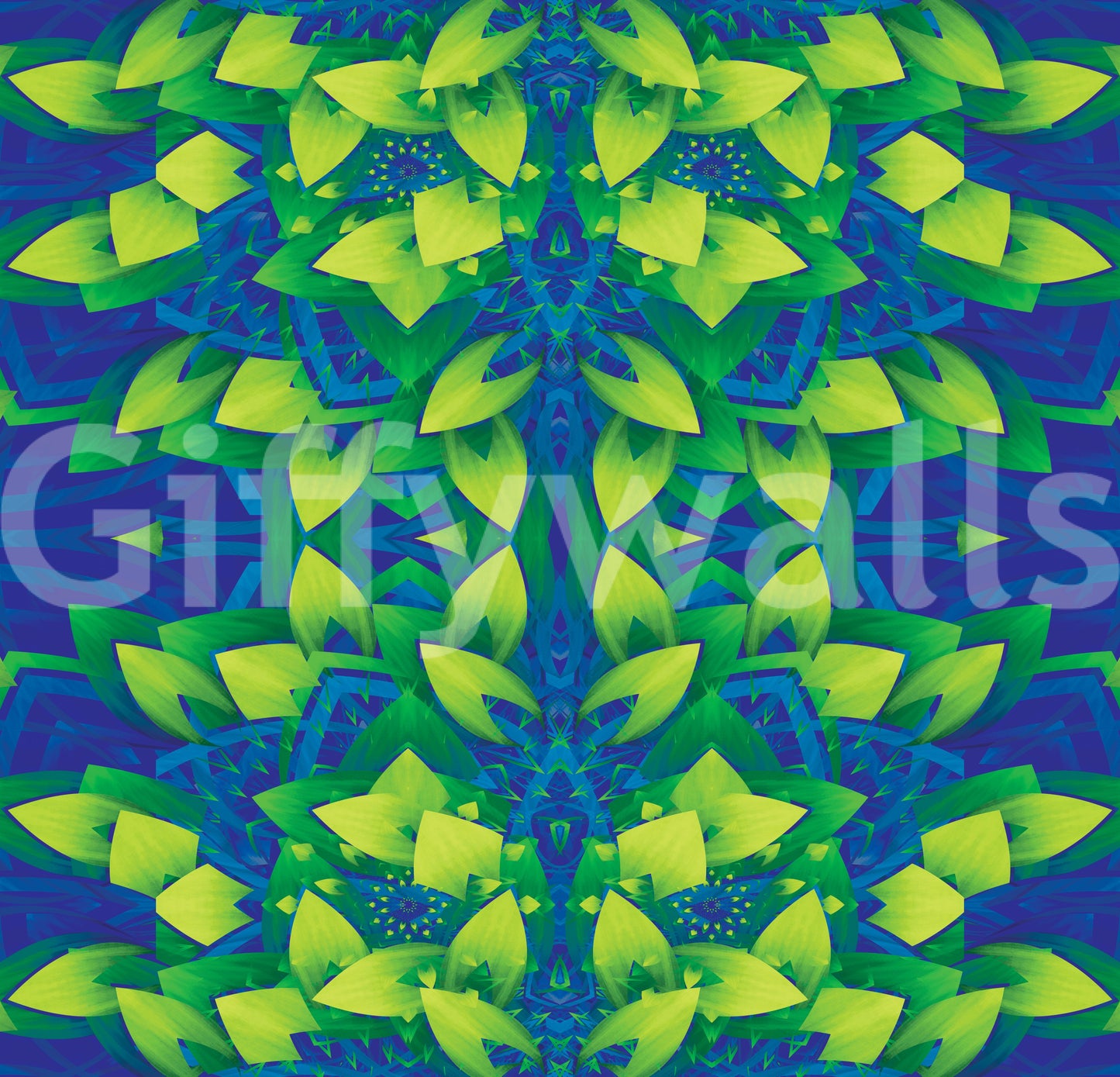 Electric Lime Geometric Bloom Wallpaper - IKEBANA DESIGN Wallpaper⁠