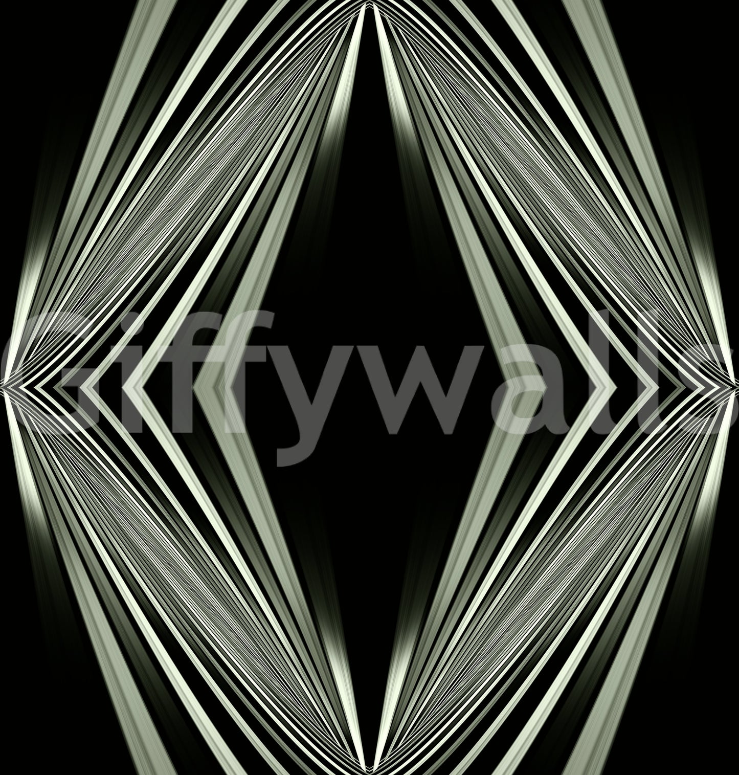 Black and White Geometric Diamond Prism - MALCOLM Wallpaper⁠