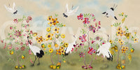 Golden Bloom and Avian Flight Mural Wall Mural