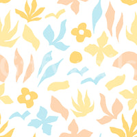 Cheerful botanical shapes spread over the Abstract Pastel Motif wallpaper GD11600