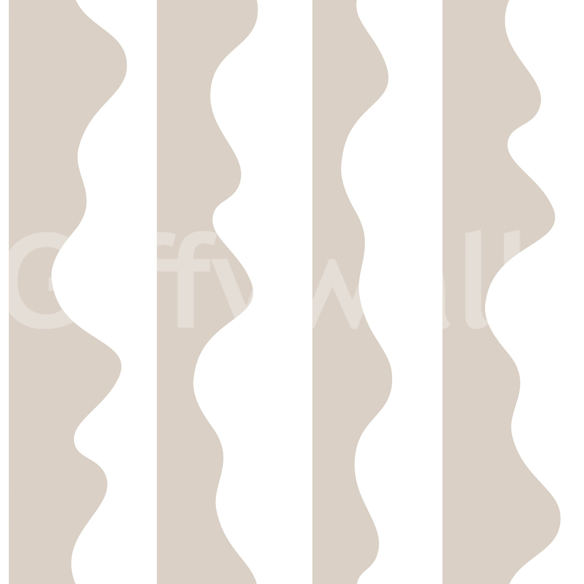 Two-tone stripe wallpaper balancing warm neutral and clean scallops GD11614

