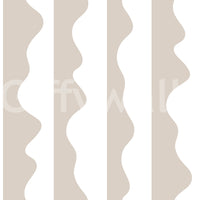 Two-tone stripe wallpaper balancing warm neutral and clean scallops GD11614
