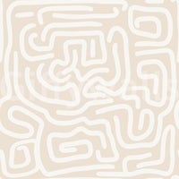 Abstract Cream Maze Pattern Wallpaper⁠