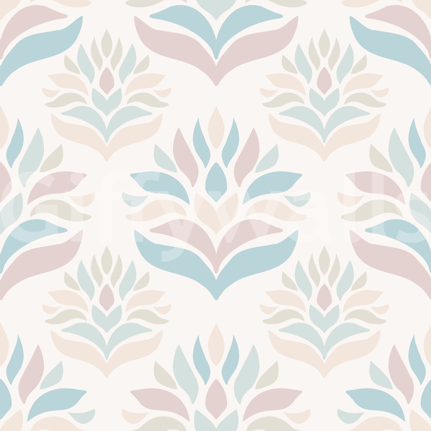 Minimalist Blush and Blue Botanical Wallpaper⁠