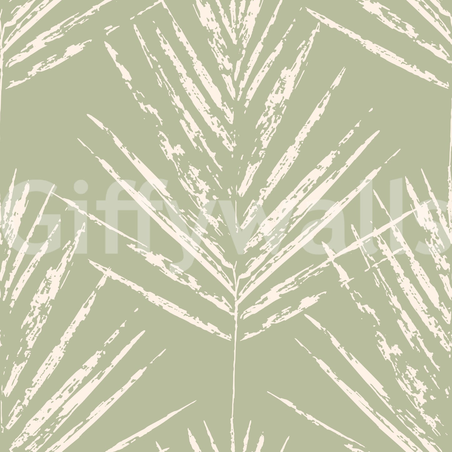 Muted Green Leaf Sketch Wallpaper⁠