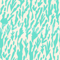Minimalist Teal Botanical Waves Wallpaper⁠