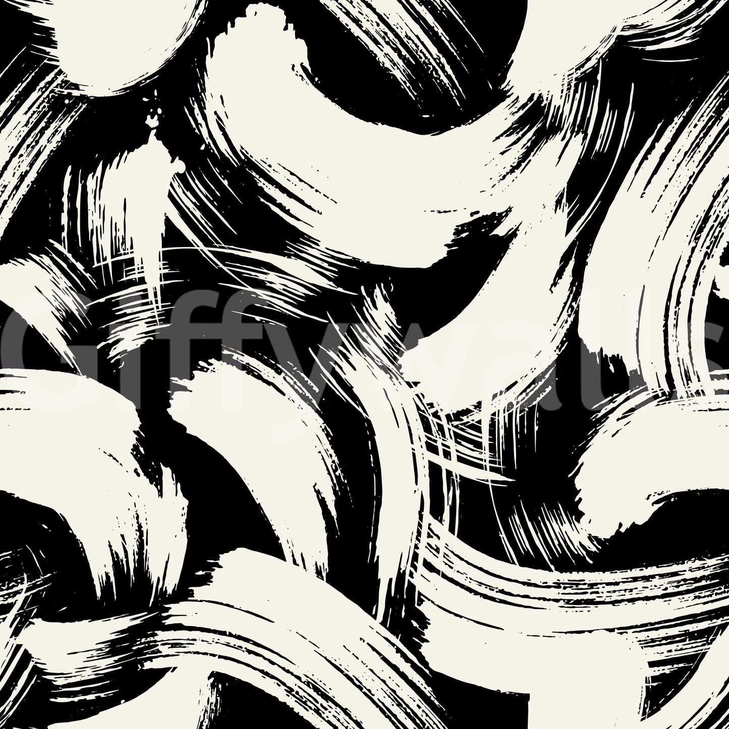 Monochrome Swirl Brushstrokes Wallpaper⁠
