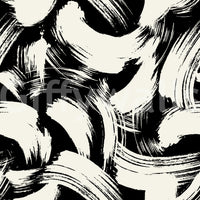 Monochrome Swirl Brushstrokes Wallpaper⁠