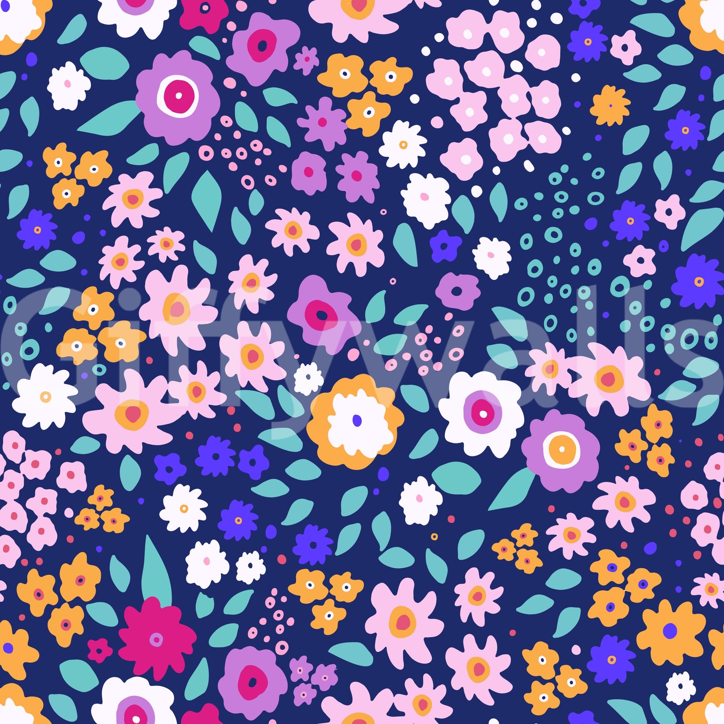 Midnight Meadow Botanical Wallpaper⁠