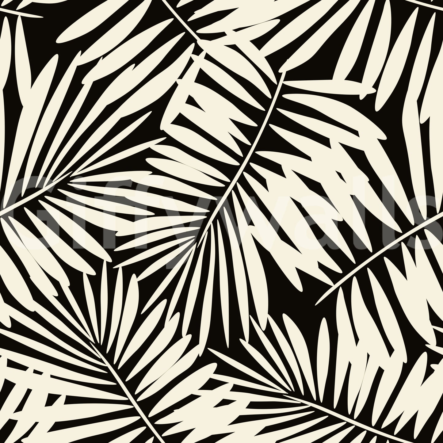 Minimalist Palm Leaf Monochrome Wallpaper⁠