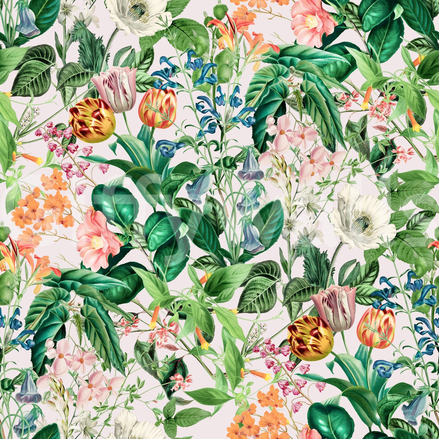 Spring Meadow Floral Pattern Wallpaper⁠