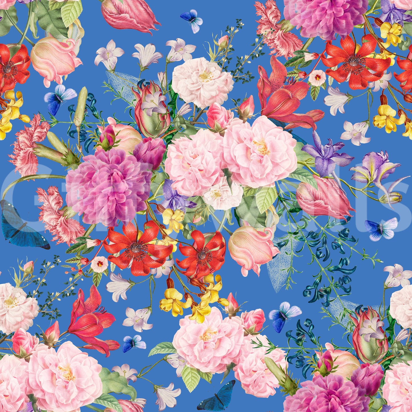 Vintage Botanical Floral Symphony Wallpaper⁠