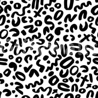 Monochrome Doodle Abstract Shapes Wallpaper⁠