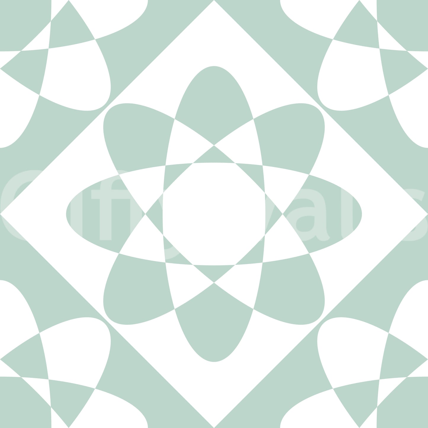 Sage Geometric Petal Grid Wallpaper⁠
