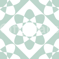 Sage Geometric Petal Grid Wallpaper⁠