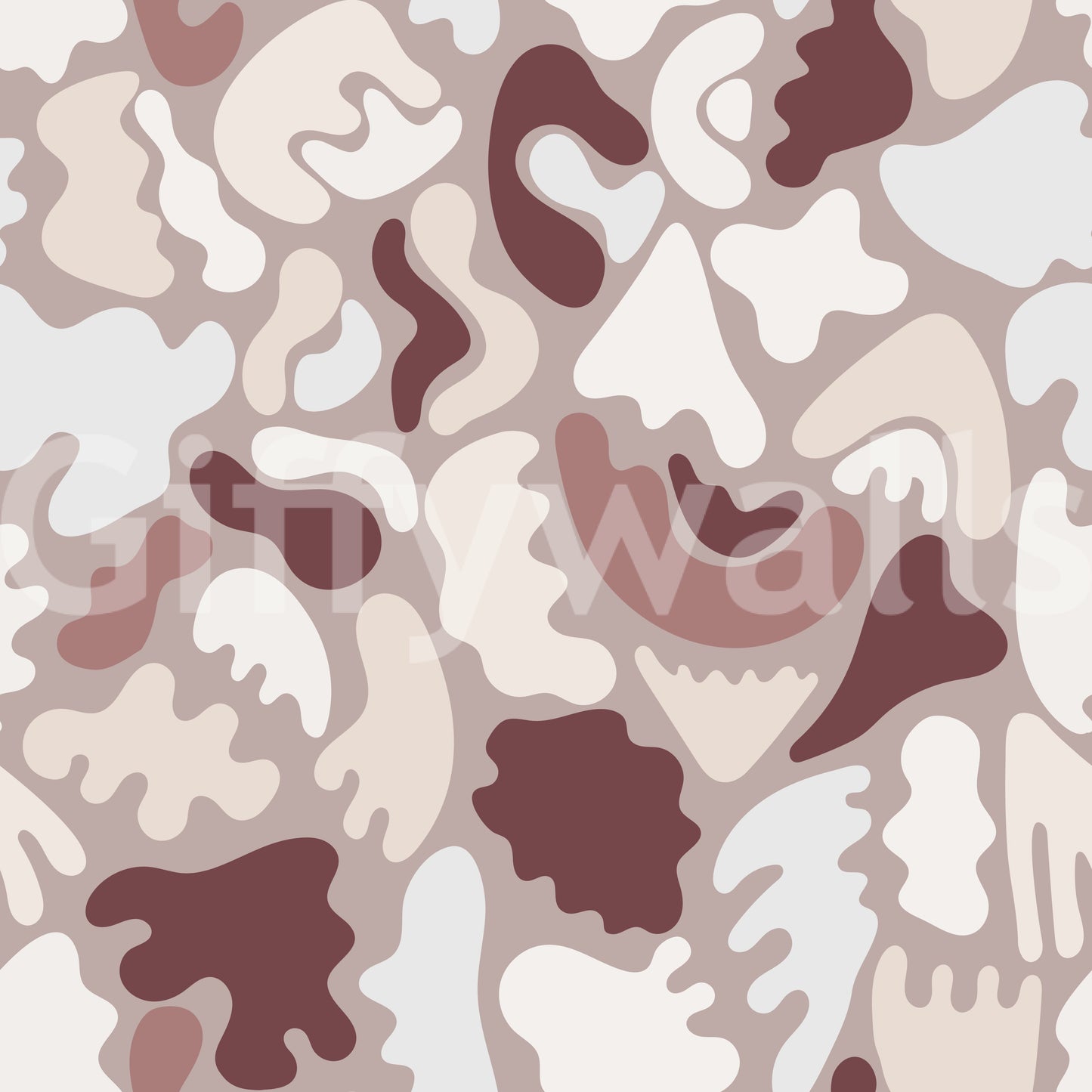 Abstract Organic Shapes in Earthy Tones Wall Mural