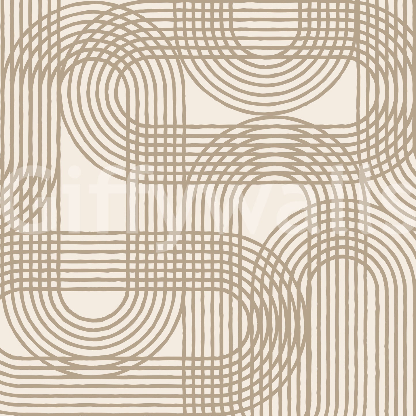Abstract Organic Linear Grid Art Wall Mural