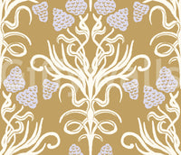 Art Nouveau Botanical Damask Wallpaper⁠