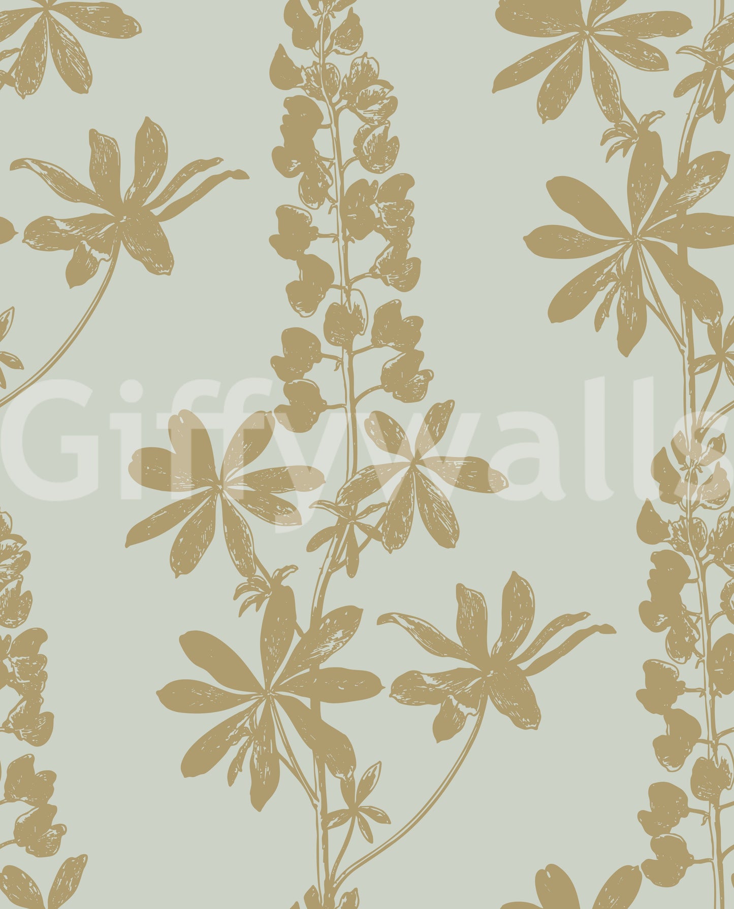 Vintage Botanical Lupine Sketch Wallpaper⁠