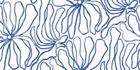Minimalist Blue Contour Blooms Wallpaper⁠