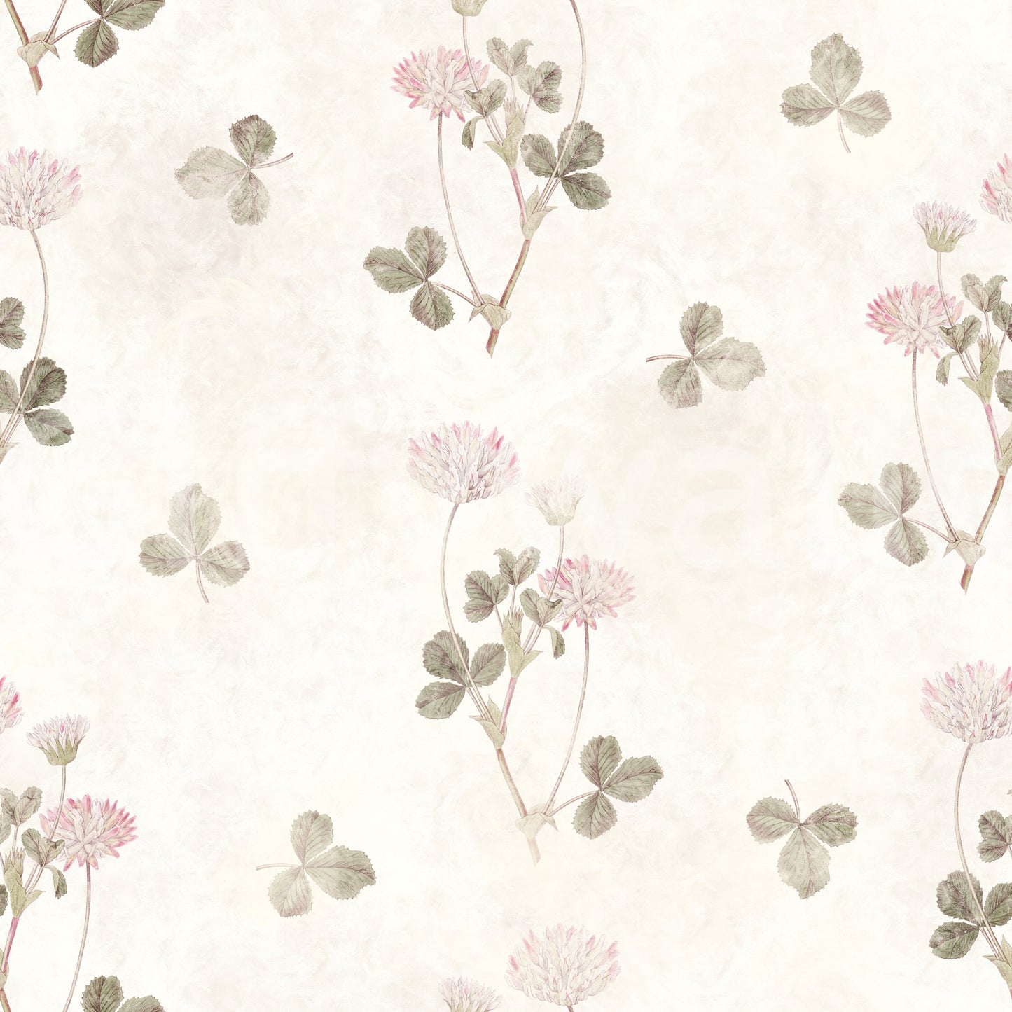 Vintage Clover Botanical Illustration Wallpaper⁠