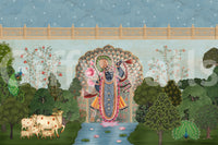 Krishna Divine Garden Landscape Wall Mural