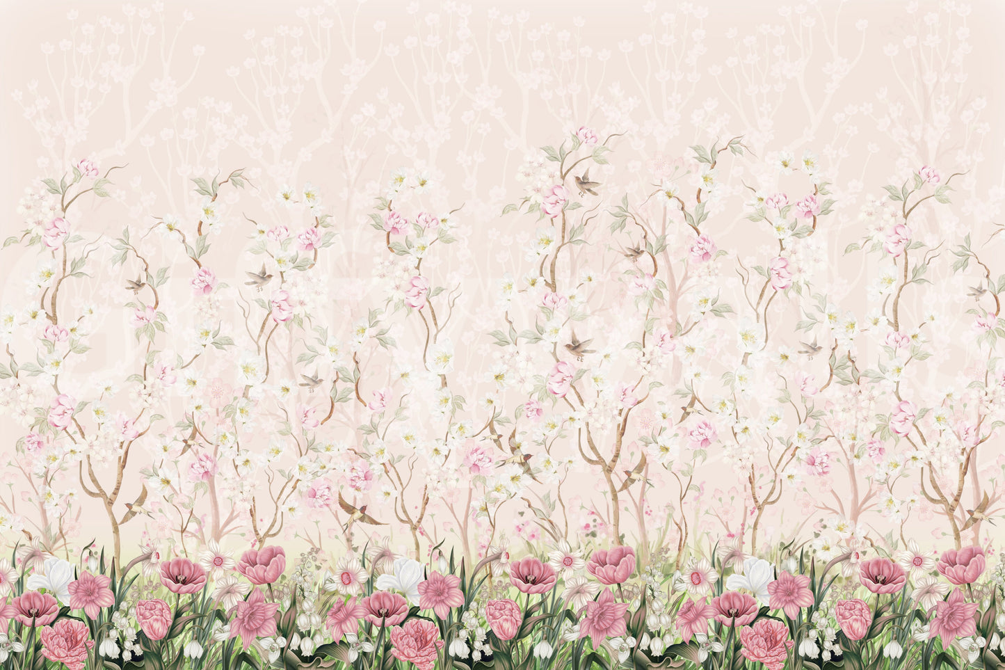 Blossoming Garden Meadow Wall Mural