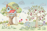 Whimsical Treehouse Garden Adventure Wall Mural