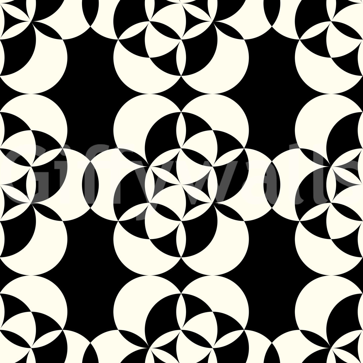 Circles fold into stars where they meet on this wallpaper GD12224