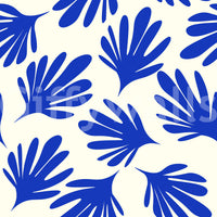 Bold Cobalt Leaf Silhouette Wallpaper⁠