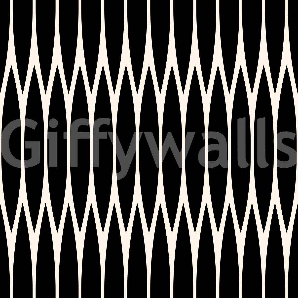 Elongated ovals and silver edges pattern this Vertical Arch wallpaper GD12234