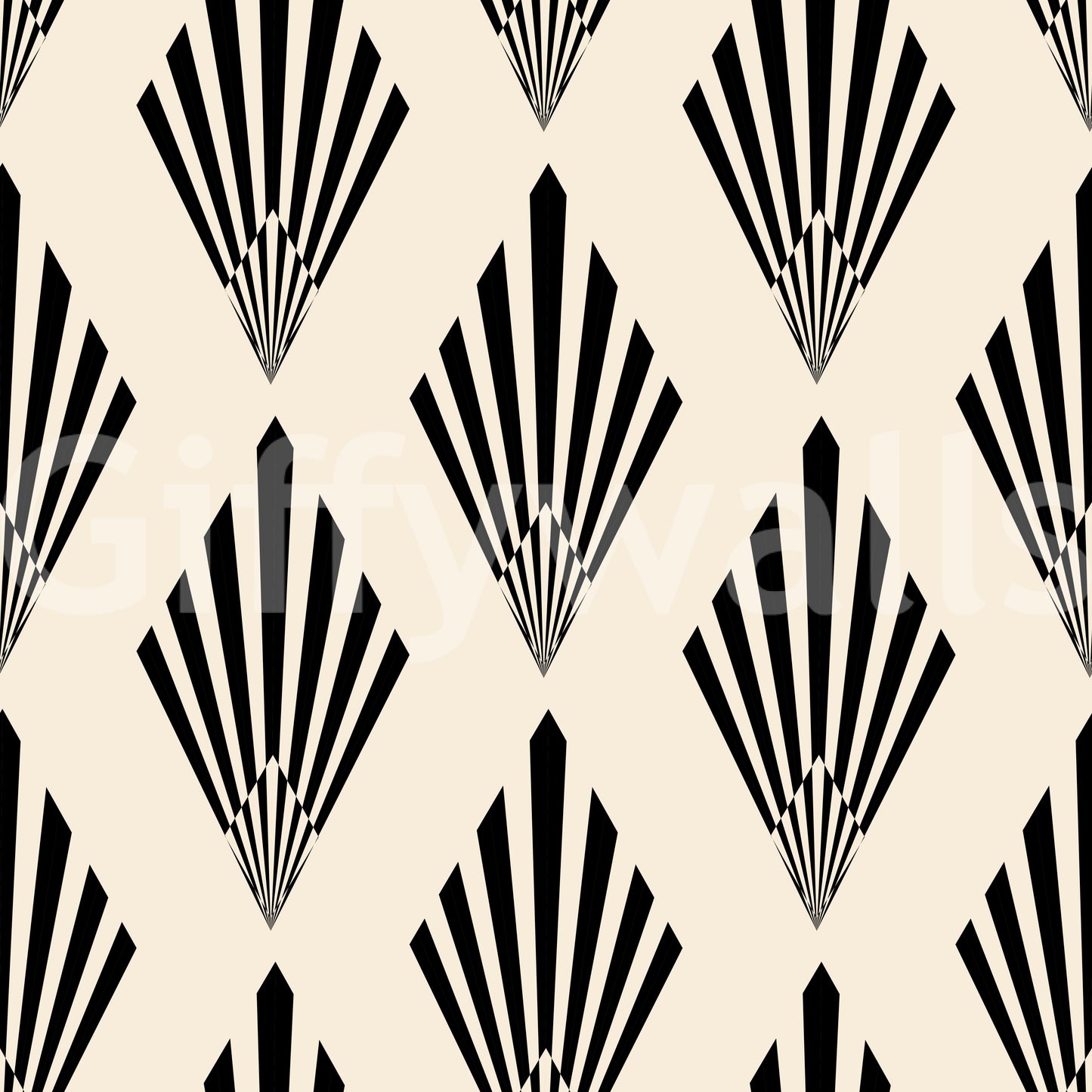 Geometric Art Deco Fan Pattern Wallpaper⁠