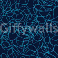 Midnight blue and teal swirl across this Navy Fluid Scribble wallpaper GD12242
