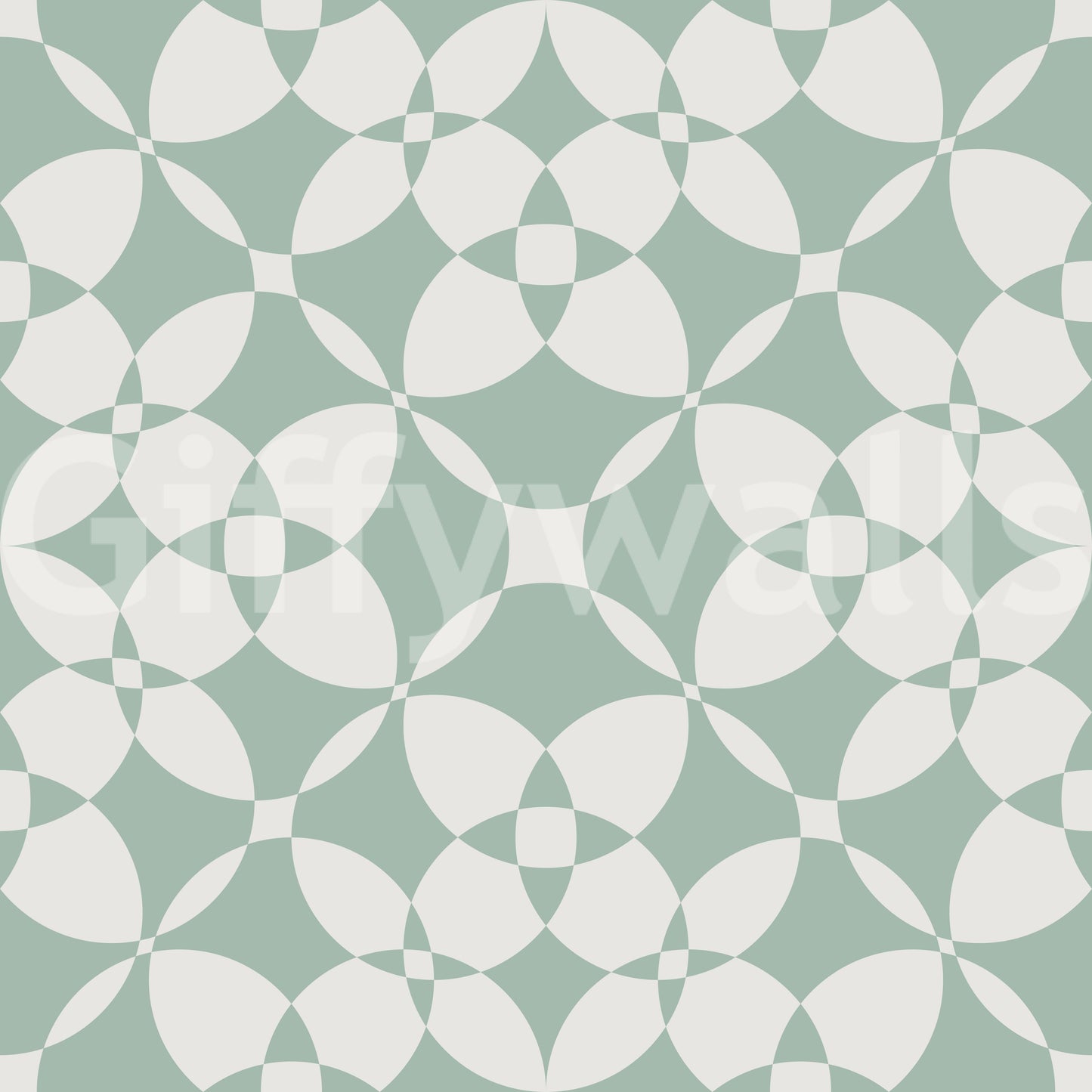 Sage Geometric Interlocking Arcs Wallpaper⁠