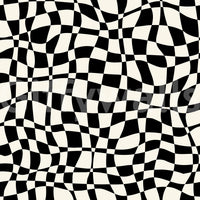 Wavy Monochrome Checkerboard Wallpaper⁠